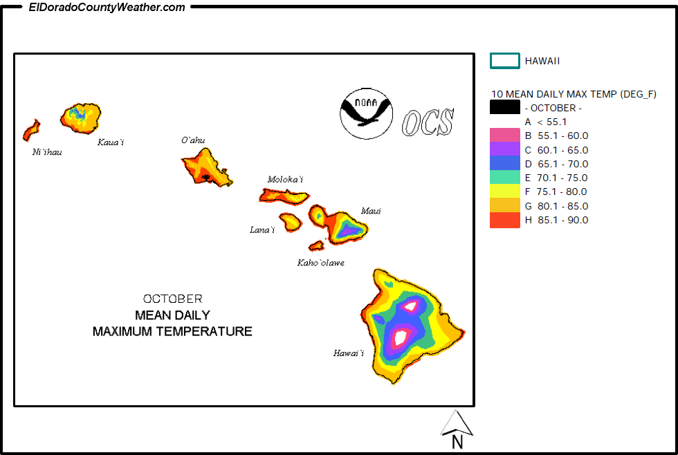 Alaska October Mean Daily Maximum Temperature